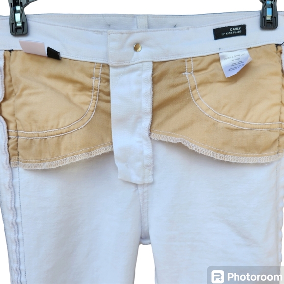 Veronica Beard Carly 11" Kick - Flare Denim wash white size 26 US - Picture 4 of 8